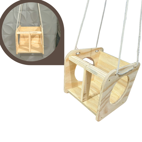 Balanço de Madeira Laqueada + 12 Metros de Corda Resistente