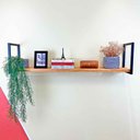 Ver imagem 1 de Prateleira de Ferro e Madeira Industrial de Parede Style 1 Prateleira 120cm Nozes e Preto
