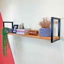 Ver imagem 2 de Prateleira de Ferro e Madeira Industrial de Parede Style 1 Prateleira 120cm Nozes e Preto