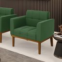 Ver imagem 2 de Poltrona Base de Madeira Fixa Castanho Elisa Suede D03 - D’Rossi Verde