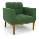 Ver imagem 1 de Poltrona Base de Madeira Fixa Castanho Elisa Suede D03 - D’Rossi Verde