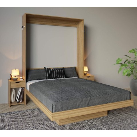Kit 1 Cama Articulada de Casal com 2 Mesas de Cabeceira Cm8041 Tecnomobili