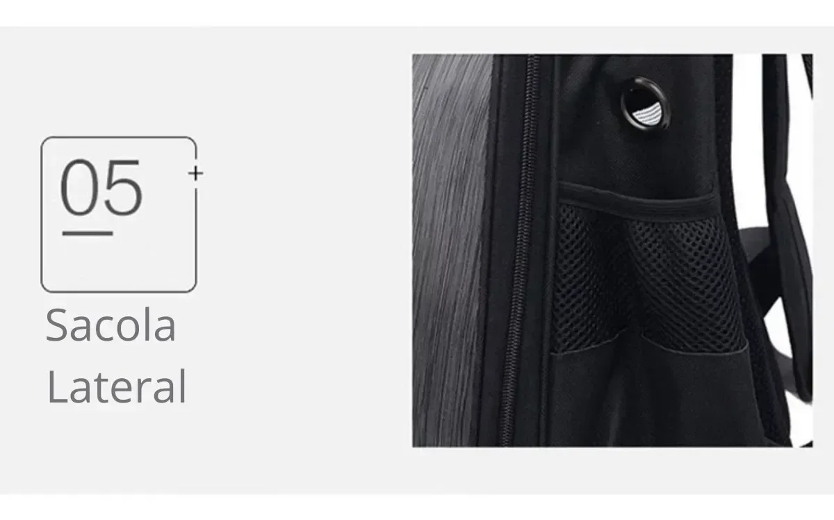 Ver imagem 5 de Mochila para Transporte Pets Cães Gato Cachorro:azul/branco