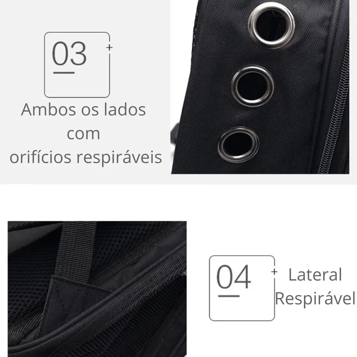 MOCHILA PARA TRANSPORTE PETS CÃES GATO CACHORRO:Azul/Branco - 4