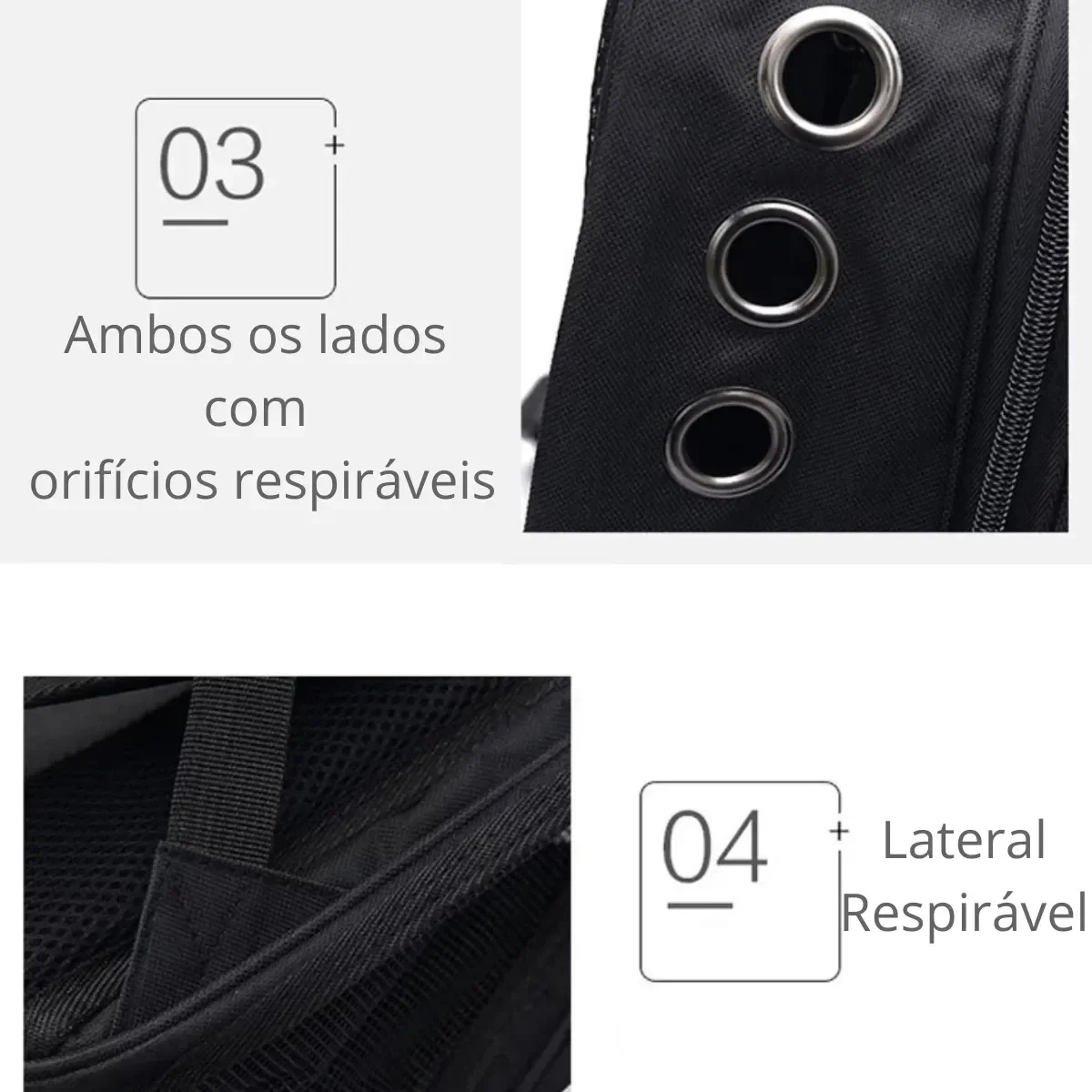 Ver imagem 4 de Mochila para Transporte Pets Cães Gato Cachorro:azul/branco