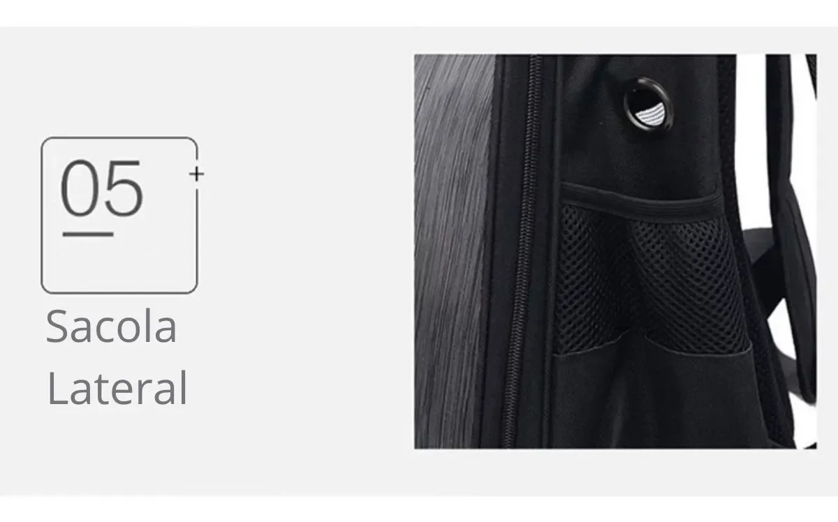 MOCHILA PARA TRANSPORTE PETS CÃES GATO CACHORRO:Azul/Branco - 5