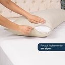 Ver imagem 3 de Kit 2 Fronhas para Travesseiro de Corpo Slim 1,50cm X 50cm - Bege - Microfibra 100% Poliéster