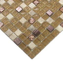Kit 3 Unidades Pastilha de Vidro Cristal Bronze 30x30cm para Banheiro - 3