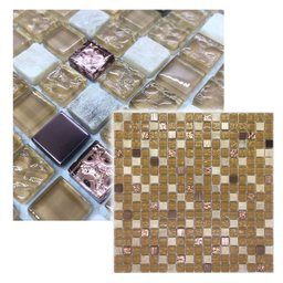 Kit 3 Unidades Pastilha de Vidro Cristal Bronze 30x30cm para Banheiro - 2