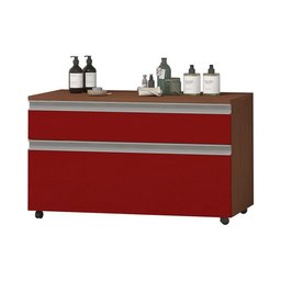 Gabinete Inferior 80cm 2 Gavetas Safira - Vinho - Vermelho - 2