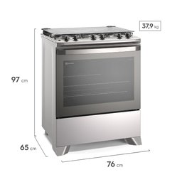 Fogão 5 Bocas Electrolux Efficient com Mesa Inox Perfectcook e Vaporbake (fe5ic) - 7
