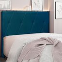 Ver imagem 1 de Cabeceira Casal 140cm Veludo Aquilla Azul