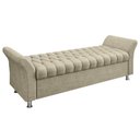 Ver imagem 2 de Recamier Puff Estofado Queen 160 Cm Ágata Veludo Bege