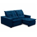 Ver imagem 2 de Sofa Retratil Reclinavel 2 Lugares 1,80m Atlantis Veludo Azul Marinho Lansofbr