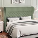 Ver imagem 2 de Kit Cabeceira Cama Box Queen 160 Cm Madrid com Puff Recamier Santorini Bouclê Oliva - Lyam Decor