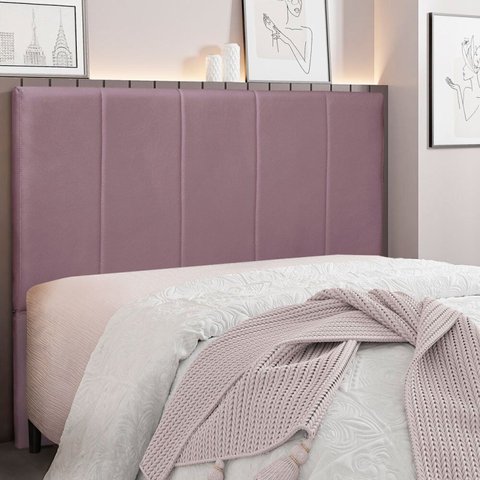 Cabeceira Solteiro 90cm Veludo Ravenna Roxo