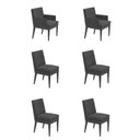 Ver imagem 1 de Kit 4 Cadeiras Germany + 2 Germany Retro Suede Grafite Dominic Decor