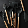 Kit Utensílios Cozinha 12 Peças Silicone Antiaderente Preto - 3
