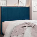 Ver imagem 1 de Cabeceira King 195cm Veludo Ravenna Azul