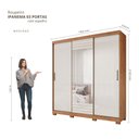 Ver imagem 4 de Guarda Roupa Ipanema 3 Portas Slide Glass 4 Gavetas Mdf