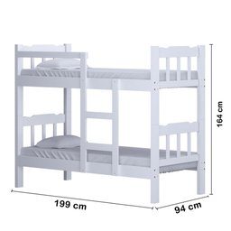 Beliche de Madeira Maciça Reforçada Branca - 4