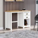 Ver imagem 4 de Mesa Escrivaninha Madeira Maciça 110 Cm 9138 Branco Freijo Milani Store