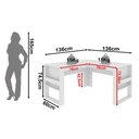 Ver imagem 2 de Mesa Canto P/ Escritório Canto Me4145 Amêndoa - Tecno Mobili