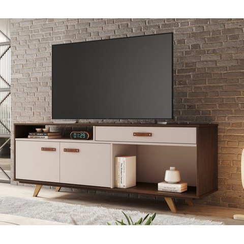 Rack para Tv até 65'' Polegadas Impar Jcm Móveis Café/off White