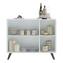 Ver imagem 6 de Aparador Buffet 3 Portas Retrô Veneza Multimóveis Mp1009 Branco/preto