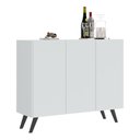 Ver imagem 3 de Aparador Buffet 3 Portas Retrô Veneza Multimóveis Mp1009 Branco/preto