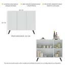 Ver imagem 4 de Aparador Buffet 3 Portas Retrô Veneza Multimóveis Mp1009 Branco/preto