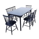 Ver imagem 5 de Jogo de Jantar Colonial Brisa Mesa 137x80 Cm Preta + 06 Cadeiras Pretas