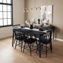 Ver imagem 1 de Jogo de Jantar Colonial Brisa Mesa 137x80 Cm Preta + 06 Cadeiras Pretas