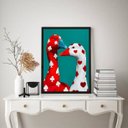 Ver imagem 2 de Quadro Patinhos Naipes Carta de Baralho 45x34cm:moldura Preta