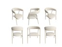 Ver imagem 1 de Kit 6 Cadeiras Estofadas Verona Aço Champanhe Boucle Branco
