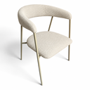 Ver imagem 4 de Kit 6 Cadeiras Estofadas Verona Aço Champanhe Boucle Branco