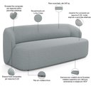 Ver imagem 6 de Sofá 2 Lugares 170cm com Poltrona Giratória Orgânica Heidy F04 Linho Cinza - Lyam Decor