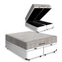 Ver imagem 1 de Cama Box Baú Queen Branca + Colchão de Molas Ensacadas - Ortobom - Airtech Branco