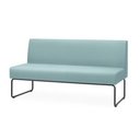 Ver imagem 1 de Sofa Pix Assento Crepe Verde Agua Base Aco Preto - 55114