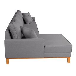 Sofá Beny 4 Lugares com Chaise Base Madeira Linho Império Estofados - 3