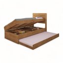 Ver imagem 2 de Cama Baú Larissa Solteiro Naturale com Auxiliar e 02 Colchões Framar