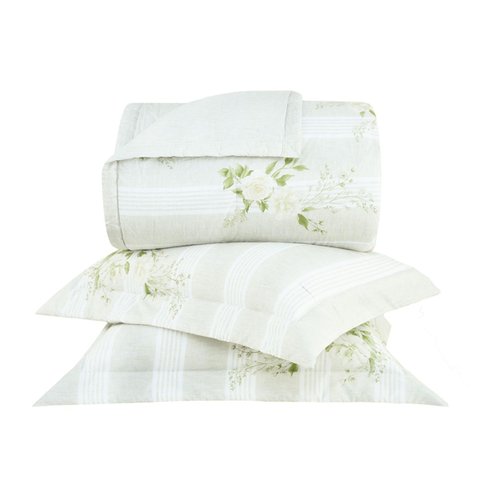 Kit Colcha Casal Gran Percalle Blanche 3 Peças 200 Fios 100% Algodão Buddemeyer