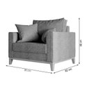 Ver imagem 3 de Kit Sofá 2 Lugares e 2 Poltronas Beny com Base de Madeira - Linho