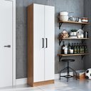 Ver imagem 2 de Armário Multiuso Milano 2 Portas 5 Prateleiras - Casajá - Freijo/branco