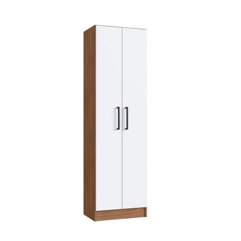 Armário Multiuso Milano 2 Portas 5 Prateleiras - Casajá - Freijo/branco