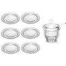 Kit 6 Pratos Sobremesa Cristal 20cm e Açucareiro Imperatriz - 1