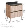 Balcao 2 Gavetoes Corrediças Telescopicas MDF Kali Premium 12224x21 Carvalho Arezzo Rust Nicioli - 2