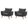 Kit 02 Poltronas Decorativas Opala Suede Grafite - SeLiga Shop - 1