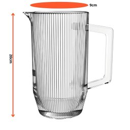 Kit Graffiato com 6 Taças e 1 Jarra de Vidro Transparente para Suco ou Água - 7 Peças - 2