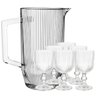 Kit Graffiato com 6 Taças e 1 Jarra de Vidro Transparente para Suco ou Água - 7 Peças - 1